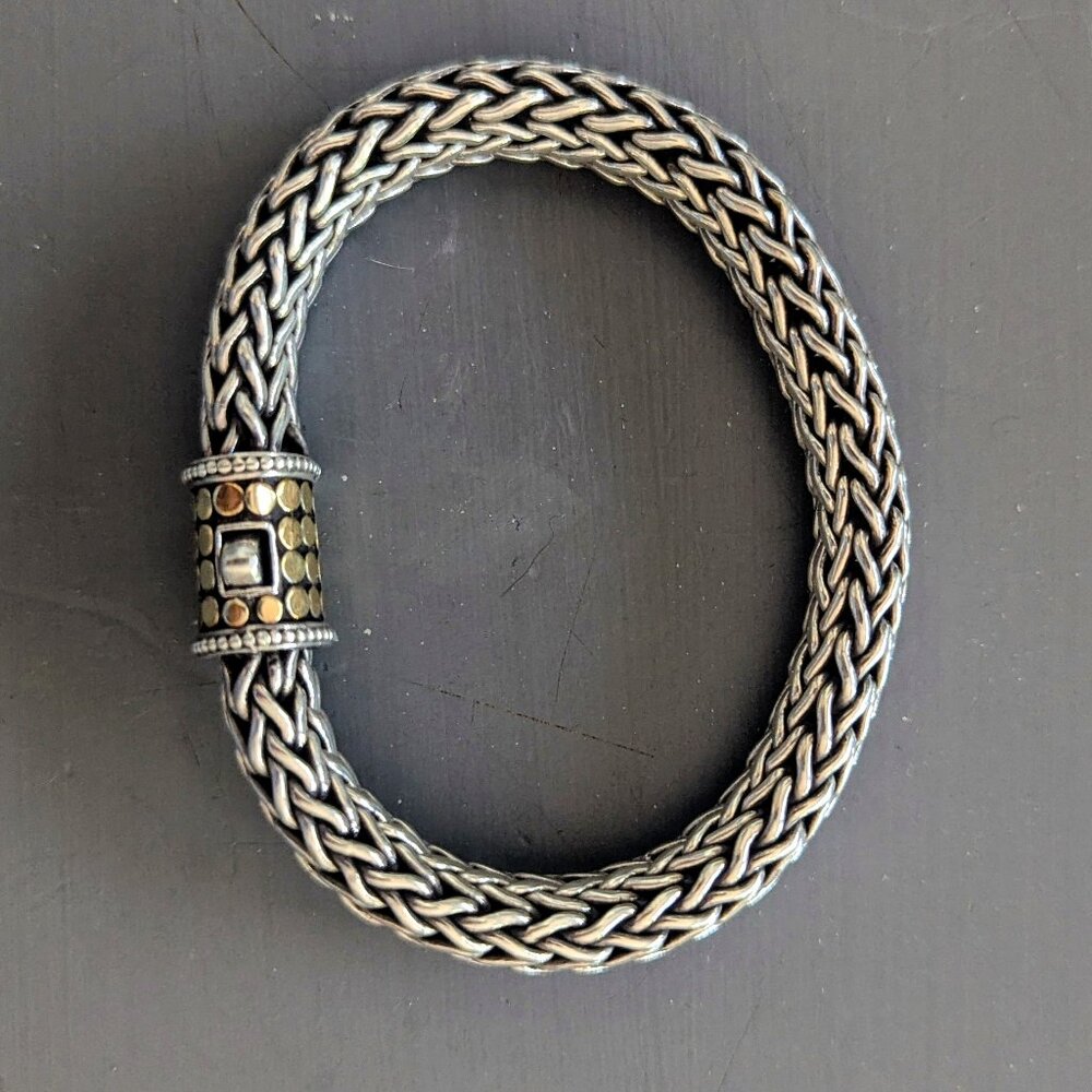 John Hardy Sterling & 18k Gold Dot Bracelet.